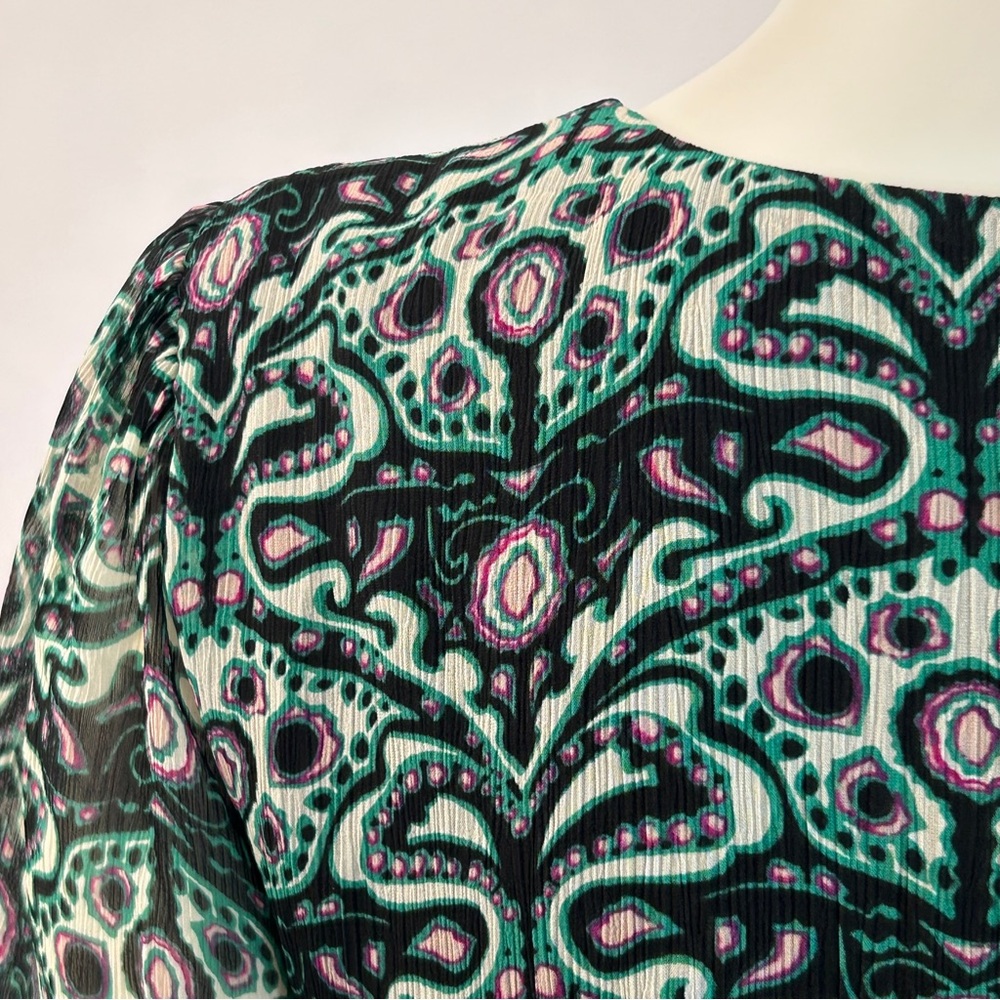 ba&sh Robe Fanny Ruched Front V Neck Viscose Mini Dress - Picture 11 of 16